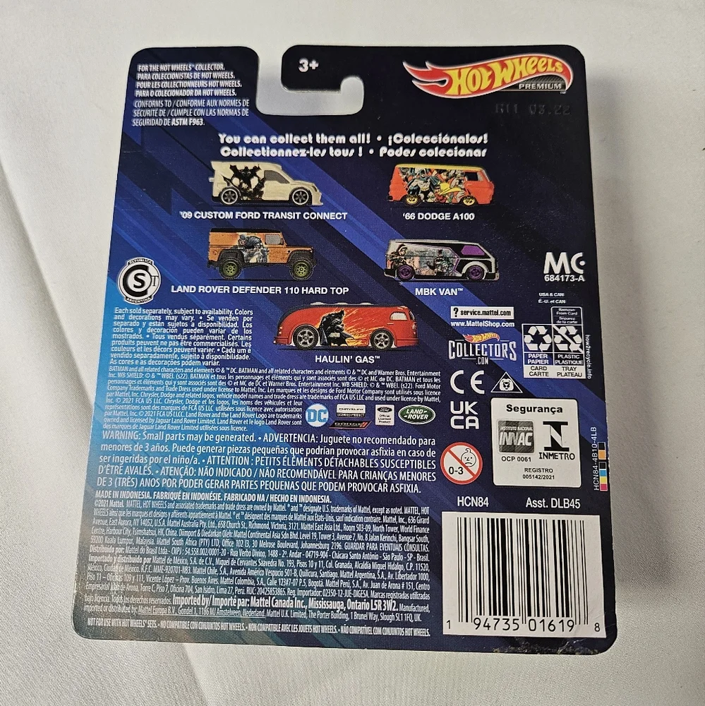 Hot Wheels Premium 2022 Batman '09 Custom Ford‎ Transit Connect 1/5 Real Riders